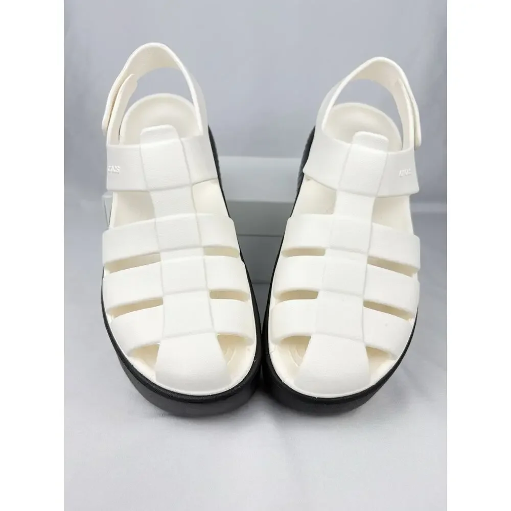 Crocs Stomp Fisherman Platform Sandals Chalk 209938-0WV Men’s 8 Women’s 10 New